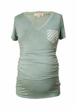 Load image into Gallery viewer, Retro Reina Emilia Short Sleeve Maternity Top with Breast Pocket
